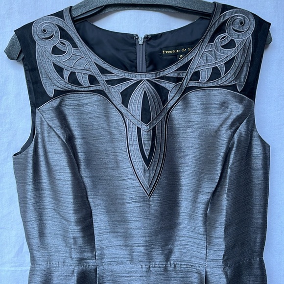 Preston & York Shimmering Gray 2 piece Dress & Jacket. Sz 10/12 - Picture 9 of 14